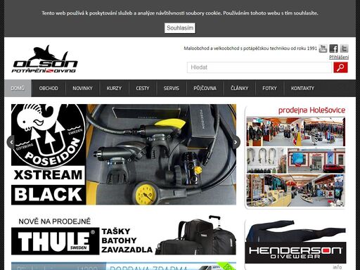 potapěčské vybavení,škola a kurzy potápění, servis a eshop s potapěčskými potřebami a vybavením pro potápění.