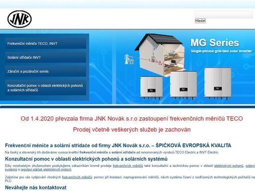 firma konzult praha s.r.o - frekvenční měniče teco, solární střídače, regulace otáček elektrických motorů a pohonů