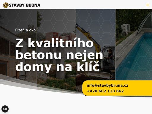 typové domy • vlastní projekty • základové desky • hrubé stavby • terénní a inženýrské práce • bazény • betonové ploty • opěrné zdi • jímky