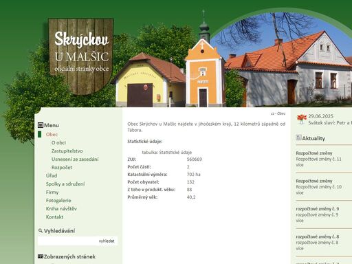 obec skrýchov u malšic - oficiální webové stránky