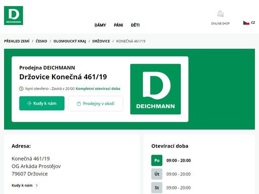 váš prodejnu deichmann konečná 461/19 ve držovice ? otevřít pracovní dobu a ? telefonní číslo ? zobrazit nyní.