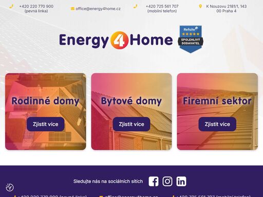 fotovoltaika,energy4home,energy,energie,solární panely,solární,elektrárna fotovoltaické elektrárny pro rodinné domy a komerční objekty. zpracování projektu, prémiové komponenty, realizace, servis a revize.