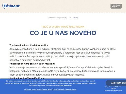 vyrábíme granule pro psy a kočky z prémiových surovin. krmivo eminent, to si váš čtyřnohý mazlíček zamiluje!