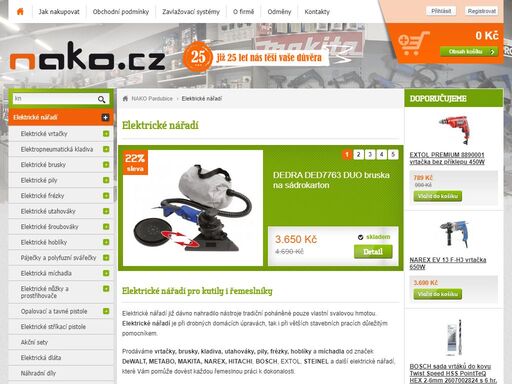 náš eshop nabízí ruční nářadí, elektrické nářadí, aku nářadí a zahradní techniku od různých značek.