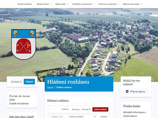hlavní stránka obce libel, která se rozkládá v malebném podhůří orlických hor na návrší asi 3km severně od častolovic při hlavní cestě na solnici.