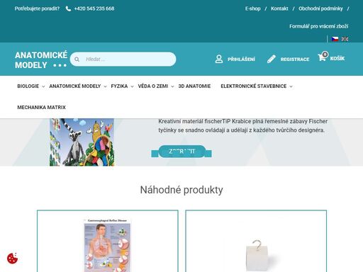 anatomickemodely.cz - široká nabídka školních výukových pomůcek, anatomických modelů a mnohem více na našem e-shopu!