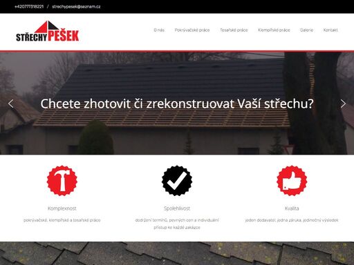 naše rodinná firma s více jak 20ti letou tradicí vám nabízí pokrývačské,klempířské a tesařské práce. působíme nejen v pardubickém kraji a na vysočině, ale jezdíme po celé čr.