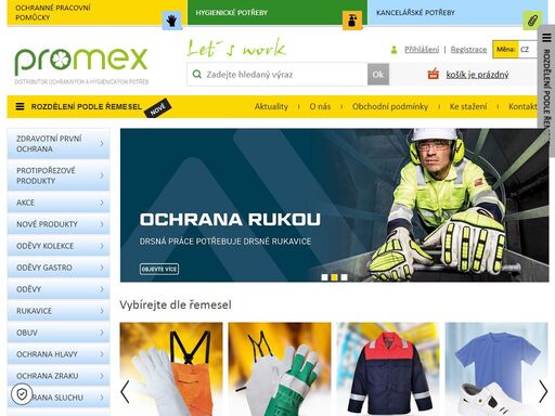promex ochranné pracovní pomůcky, hygienické, domácí a kancelářské potřeby pro firmy, instituce, kanceláře. výhodné množstevní i velkoobchodní slevy.