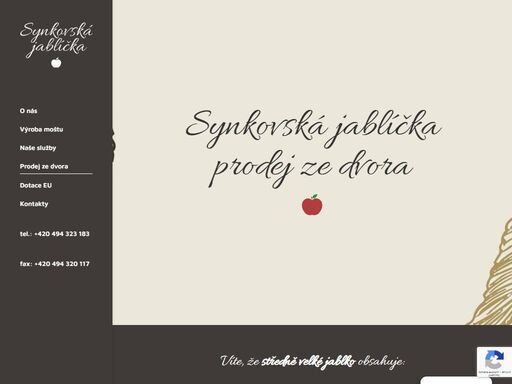 přes dvacet základních jablečných odrůd pěstují v synkově. některé jsou prošlechtěné a mají své mutace či odrůdové klony se specifickými názvy. prodej ze dvora.