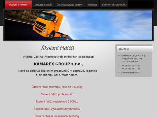 školení řidičů profesionálů, řidičů referentů, řidičů stavebních strojů a dalších skupin.