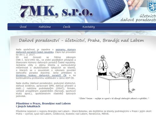 naše firma 7mk s.r.o. nabízí vedení podvojného účetnictví, daňového poradenství a daňové evidence pro klienty z brandýsa nad labem, prahy a okolí