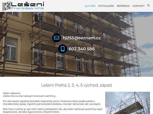 montáž, demontáž, pronájem lešení praha 2, 3, 4, 5, východ, západ, středočeský kraj