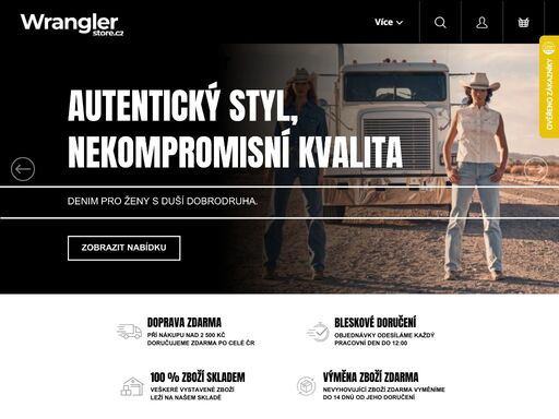 wranglerstore.cz je ověřený specialista značky wrangler. v nabídce e-shopu naleznete dámské i pánské oblečení a doplňky této proslulé značky.