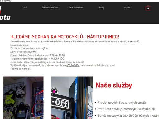 prodej ojetých motocyklů s ověřenou historií, servis motocyklů, čtyřkolek, vodních a sněžných skútrů všech značek. moto bazar.