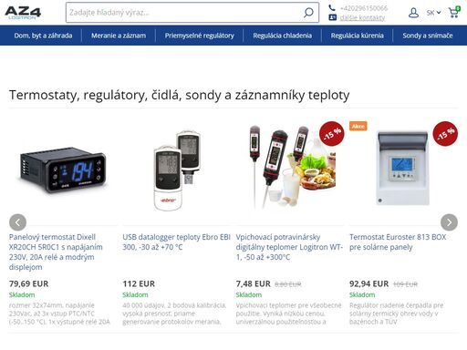 e-shop zameraný na regulačné zariadenia pre vykurovacie systémy a systémy teplej vody. panelové digitálne termostaty, regulátory, teplomery, indikátory, dataloggery, záznamníky a meracie prístroje. dixell, ebro, pixsys, euroster.