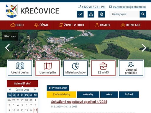 oficiální stránky obce křečovice