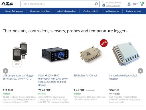 e-shop focusing on control devices for heating and hot water systems. panel mounted digital thermostats, controllers, thermometers, indicators, dataloggers, loggers and measuring instruments. dixell, ebro, pixsys, euroster.
