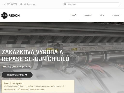 zakázková výroba a repase strojních dílů pro polygrafické provozy – rychlý a kvalitní servis strojních dílů pro polygrafický a potravinářský průmysl.