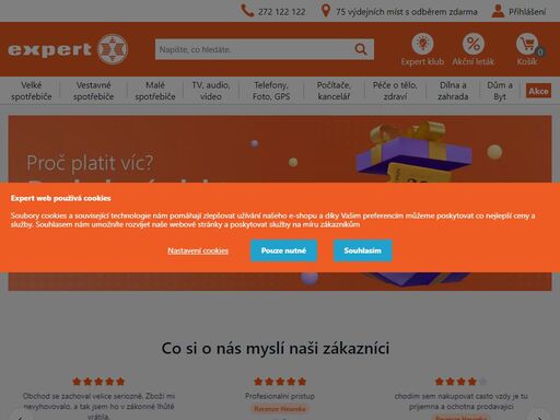 vybírejte ze širokého sortimentu domácích spotřebičů ???????????, velké i malé elektroniky. expertní doprava, 70 výdejních míst v čr a odborné poradenství