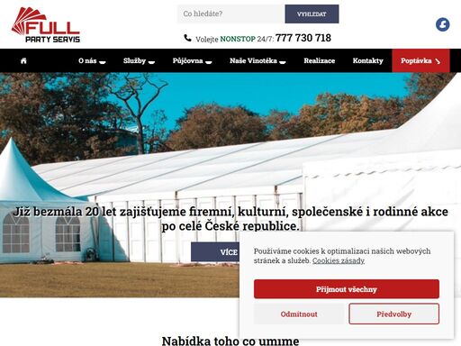 naše firma vám ráda pomůže s kompletním zajištěním vámi pořádané akce.