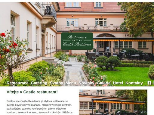 restaurace castle restaurant je stylová restaurace se dvěma bowlingovými dráhami, menším wellness centrem, parkovištěm, salonky, konferenčním sálem, dětským koutkem, venkovní terasou, venkovním dětským hřištěm a také mini golfem.