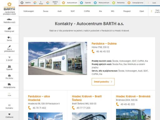 patříme k největším autorizovaným prodejcům a servisům vozů v čr. zastupujeme značky škoda, volkswagen, audi, seat, cupra, kia, mg, peugeot, opel, citroën a fiat.