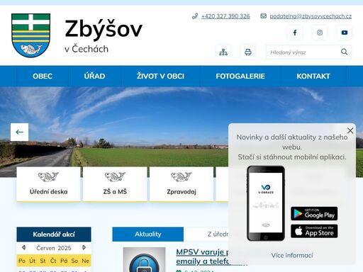 oficiální stránky obce zbýšov