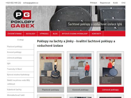 poklopy gabex – prodáváme  plastové, litinové a kovové poklopy. izolace proti vlhkosti a radonu.