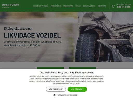 výkup a odtah kompletních autovraků, ekologická likvidace autovraků a zajištění kompletních podkladů pro vyřazení vozidel.