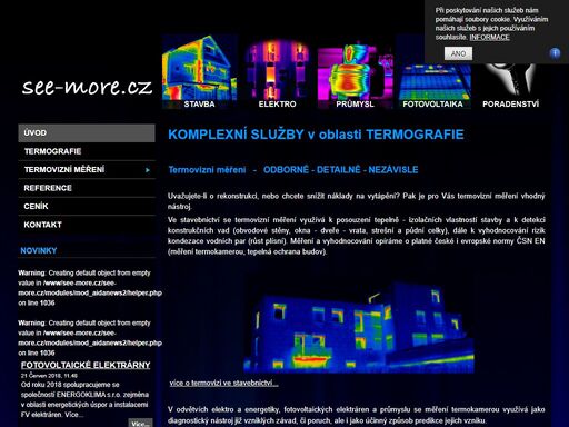 termovizní měření provádíme termokamerou flir e60 s vysokým rozlišením a teplotní citlivostí. stavebnictví - únik tepla, elektro a průmysl, fotovoltaické elektrárny.