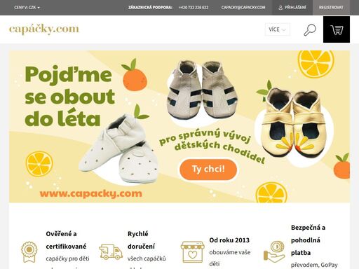 certifikované, funkční a hlavně praxí ověřené dětské kožené capáčky s koženou i gumovou podrážkou. pro miminka, batolata až po školáky.