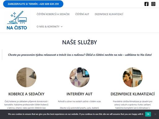 naše služby chcete po pracovním týdnu relaxovat a trávit čas s rodinou? úklid a čištění nechte na nás - uděláme to na čisto! koberce a sedačky čistý koberec je základem příjemné domácnosti i kanceláře. nabízíme profesionální čištění koberců s šetrnou chemií, nebo parním čištěním bez použití chemie. dokážeme odstranit prach, skvrny i zašlapanou špínu a