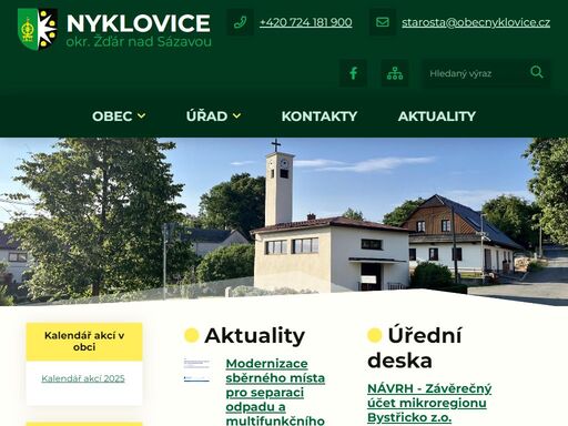 www.obecnyklovice.cz