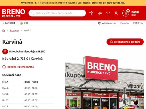navštivte prodejnu breno karviná! vyzvedněte si zboží z e-shopu a prohlédněte si široký výběr podlah: koberce, pvc / lino a vinyl.