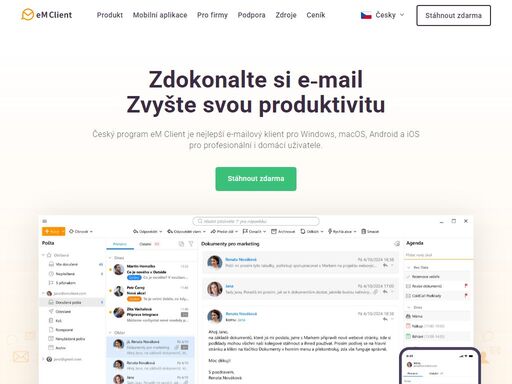 em client je všestranný e-mailový klient pro windows a macos. nejlepší náhrada za ms outlook nebo thunderbird. bezplatná verze pro domácí použití.