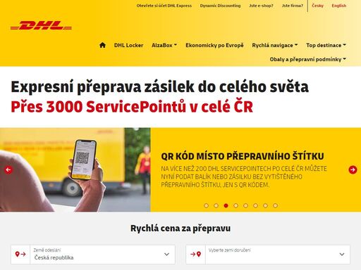 expresní přeprava balíků a zásilek do zahraničí. přes 3000 podacích míst. expresní doručení zásilek do evropy za 1-2 pracovní dny, do zbytku světa za 2-4 pracovní dny.