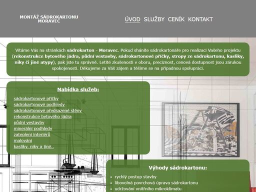 sádrokarton moravec - vám nabízí kvalitní montáž sádrokartonu
