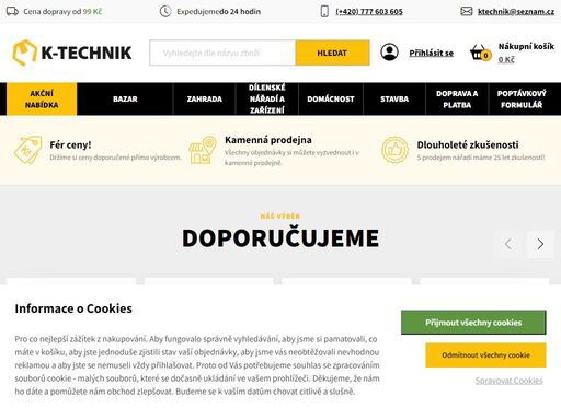 kamenná prodejna a eshop s vybavením pro dílnu i zahradu.