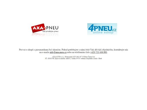 prodej osobních pneumatik, letních pneumatik, zimních pneumatik, olejů a autodoplňků