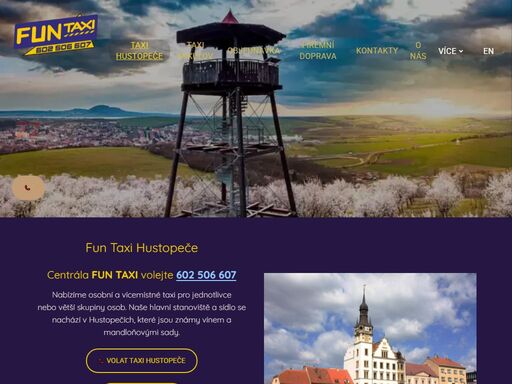 taxi fun hustopeče, funtaxi.cz. osobní a vícemístné taxi. volejte 602506607 nebo si objednejte přímo z webu nebo aplikace. naše lokace: hustopeče, mikulov a okolí.