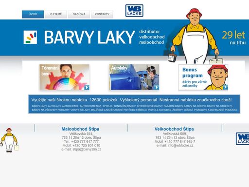 webové stránky firmy barvy laky zlín