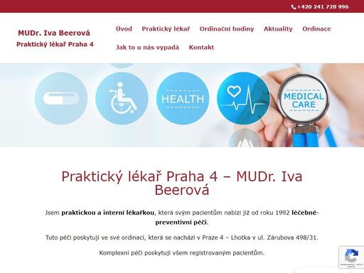 praktický lékař praha 4. mudr. iva beerová je interní a praktickou lékařkou, která nabízí svým pacientům léčebně preventivní péči ve své ordinaci v praze 4. navštivte nás.
