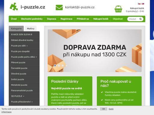 skladem máme přes 3500 motivů puzzle. doručení následující pracovní den za 99 kč. kupujte levné puzzle hned!