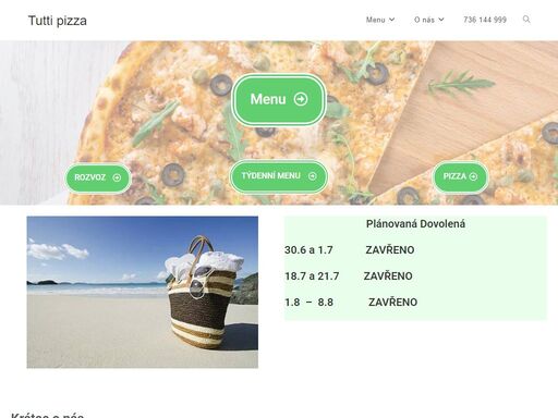 tutti pizza,jesenice u prahy,otevírací hodiny,restaurace,rozvoz,ceník rozvozu,slevy,naše menu,pizza,saláty malé,saláty velké,těstoviny