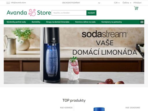 avanda store. vše na jednom místě pro domácí výrobu skvělých limonád a drinků. můžete vybírat mezi sodastream nebo phillips, které jsou top značkami v tomto sortimentu.