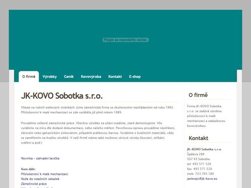 jk-kovo sobotka s.r.o. - příslušenství k malé mechanizaci, kovovýroba