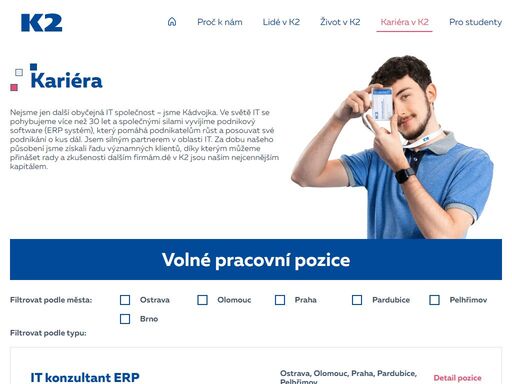společnými silami vyvíjíme informační systém k2 a pomáháme jiným podnikům růst. přidej se do našeho k2 týmu! v it firmě k2 atmitec na tebe čeká práce, která má smysl.