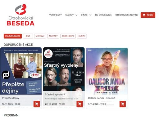 kompletní program, vstupenky online, kontakt a všechny informace o otrokovická beseda, s.r.o.