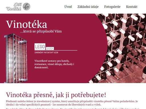 vinotéky, vinotéka, regál, police, sestava, sestavy, systém, box, systém, stavebnice, konstrukce, vozíky na archivování vín, jiří vorlíček vinotéka přesně, jak ji potřebujete! předností našeho řešení je stavebnicový systém, který umožňuje přizpůsobit vinotéku přesně vašim požadavkům. je ideální i do velmi specifických prostorů - lze montovat do libovolných tvarů a výšek.