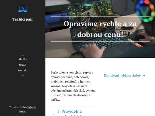 poskytujeme kompletní servis a opravy počítačů, notebooků, mobilních telefonů, a herních konzolí. najdete u nás např. výměnu ochranných skel, výměnu displejů, čištění elektroniky a další...